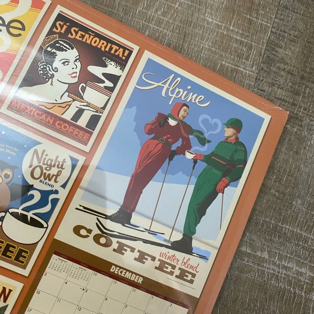 NEW Retro Coffee Delights 2023 Wall Calendar Vintage Wall Art MCM Art Deco